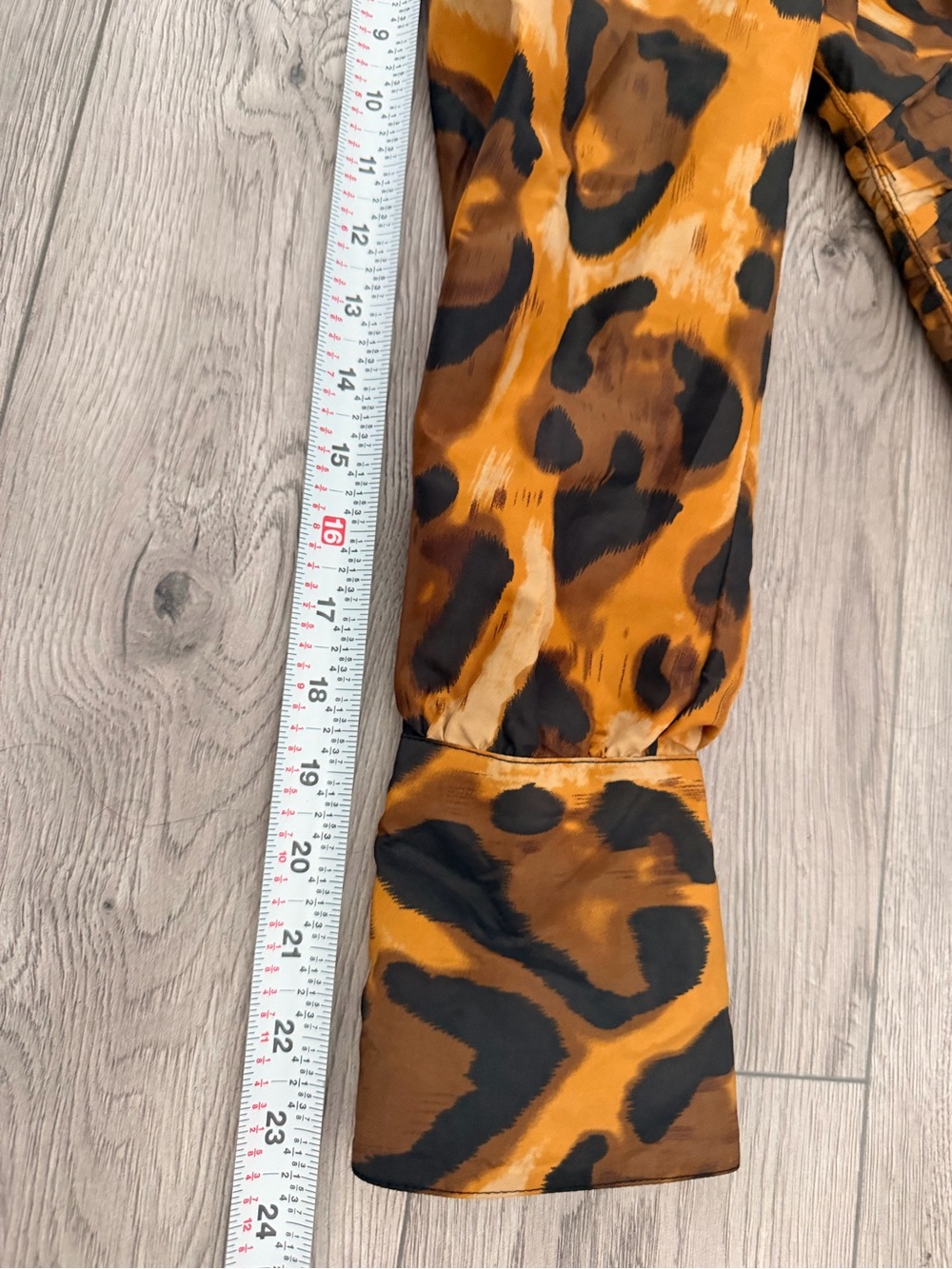 WD.NY Leopard Print Button-Front Blouse in Brown and Black - Picture 8 of 12